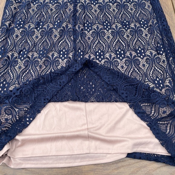 Connected Apparel Plus size dress shiffin overlay navy 20 W - Picture 5 of 8